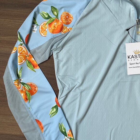 Kastel Denmark Women's Longsleeve Sun Shirt - Blue Orange Print - XS - Picture 2 of 4